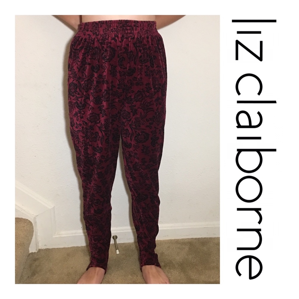 Liz Claiborne Sport Velour Stirrup Pants